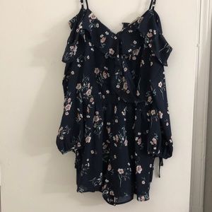 Long sleeve floral romper